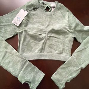 NWT Gymshark camo seamless long sleeve crop